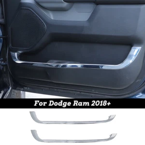 2x Inner Front Door Storage Box Trim Decor Strip For Dodge RAM 1500 2018+ Chrome - Picture 1 of 8