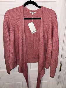 Splendid NWT Women's Size Medium Wrap Sweater Cropped Pink Tie - Picture 1 of 10