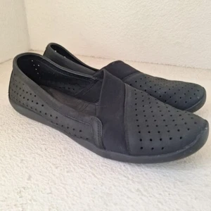Abeo Lite Shoe Women 8.5 Lately Black Flat Slip on Comfort Pro System Perforated - Picture 1 of 14