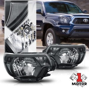 Black Housing Headlight Clear Corner Signal Reflector for 12-15 Toyota Tacoma