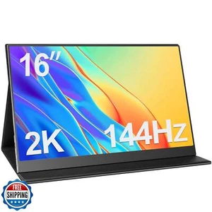 Lasitu 2K Portable Monitor 16 Inch 144Hz 2560x1440 Travel Monitor 100% sRGB L - Picture 1 of 5
