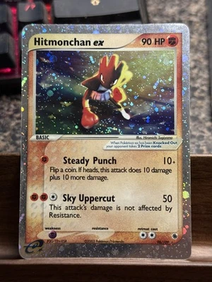 Pokémon TCG Hitmonchan EX Ruby and Sapphire Holo Ultra Rare Card 98/109 DAMAGED? - Image 1 of 4