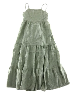 Neu mit Etikett Buchenholz Leinen salbei Stufen grün hinten zum Binden langes Maxi Tank Alma Sommerkleid Einheitsgröße - Bild 1 von 5