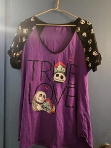 Disney Nightmare Before Christmas True Love Women T-Shirt Jack & Sally 2XL - Picture 1 of 5