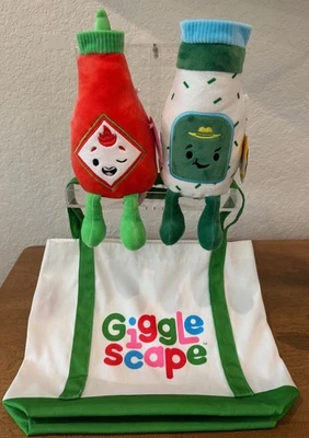 Gigglescape Ranch & Hot Sauce Plush Toy w/ bonus Bag Lot of 3! Giggle Scape - Image 1 of 4