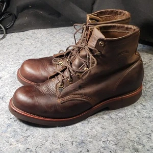 Chippewa Vintage Boots 10.5 D USA Made Vibram Sole Brown Leather - Imagen 1 de 14