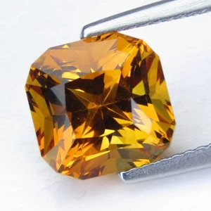 3.80Cts Natural Fantastic Citrine 9.2mm Radiant Cut Collection Gemstone - Picture 1 of 6