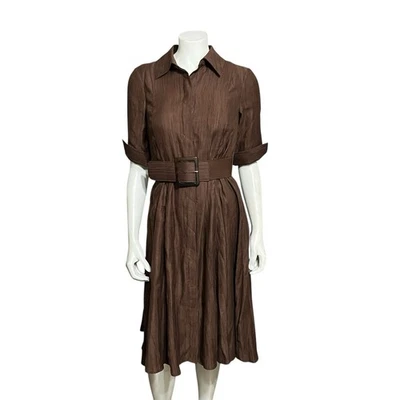 Vestido Camisa Coldwater Creek Chocolate Mujer Ropa de Día Marrón Vestido con Cinturón Talla 6 Foto 1 de 4