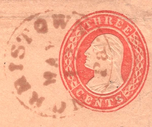 USA Classic Stationery Cover 3c Env RED-BROWN *NORRISTOWN* CDS Abington PA XU165 - Picture 1 of 14