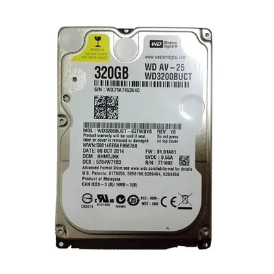Western Digital AV-25 WD3200BUCT 320GB 16MB 2.5" SATA Laptop HDD Hard Disk Drive - Image 1 of 4