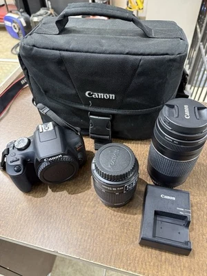 Cámara réflex digital Canon EOS Rebel T7 con lente EFS 18-55 mm + lente 75-300 mm Foto 1 de 4