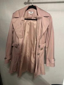 Women's Via Spiga Waterproof belted Pleated Pink Trench Coat Size XS - Picture 1 of 3