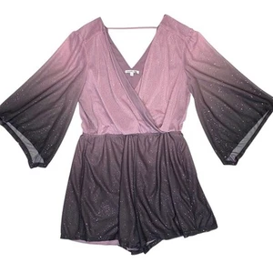 Sparkly Ombré Romper Women L Purple Y2K Ethereal Whimsical Coquette Whimsigoth - Picture 1 of 8