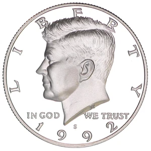 Medio dólar Kennedy 1992 S prueba de plata PF1 - Imagen 1 de 12