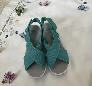 Women’s Clarks Cloudsteppers Step Cali Cove Aqua UK4.5 New In Box - Imagen 1 de 8