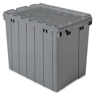 Akro-Mils 39170 17 Gal Container With Attached Lid, Gray, Plastic, Steel Hinge - Image 1 of 4