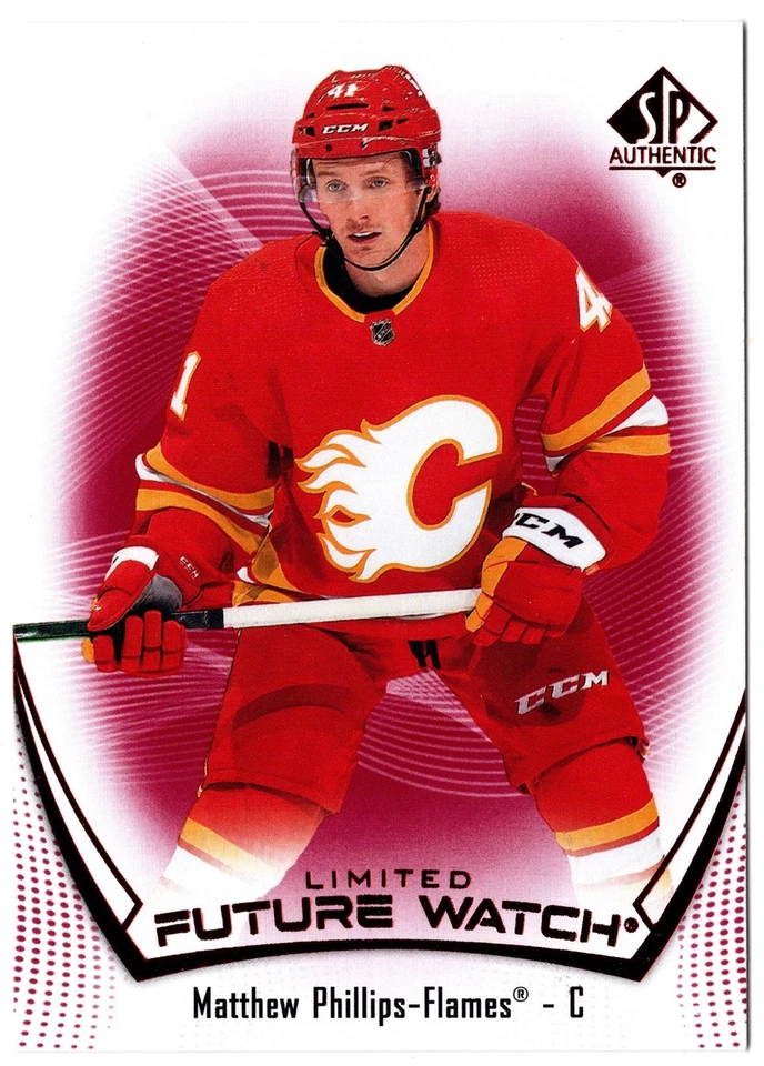 2021-22 UD SP Authentic Future Watch Limited Red MATTHEW PHILLIPS #123 Flames RC - Image 1 of 1