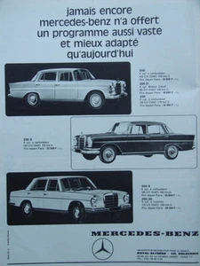 PUBLICITÉ 1965 MERCEDES BENZ N'A OFFERT UN PROGRAMME AUSSI VASTE 200 - 250S - Imagen 1 de 1