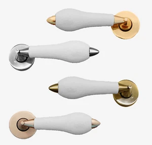 White Crackle porcelain Chamonix Redondo Rosa Manija Múltiple Acabados 50mm - Bild 1 von 5