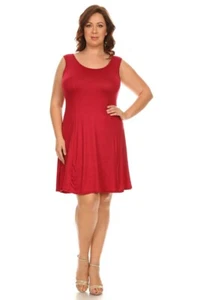 Nuevo Vestido CANARI Para Mujer Talla Grande Robin Rojo Sin Mangas Sobre la Rodilla Cambio - Imagen 1 de 7