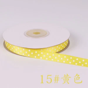 25 Yards Grosgrain Ribbon Polka Dot Spotty Decoration Craft Wrap Gift 10mm Width - Picture 1 of 22