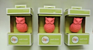 Circo Wall Hook Owl New in Box Peachy Orangey Pink Set Of 3 - Picture 1 of 3