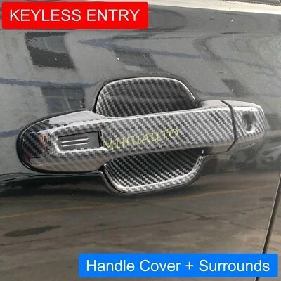 Cubierta de manija de puerta de fibra de carbono + taza de cuenco envolvente para Subaru Forester 2019-2024 Foto 1 de 4