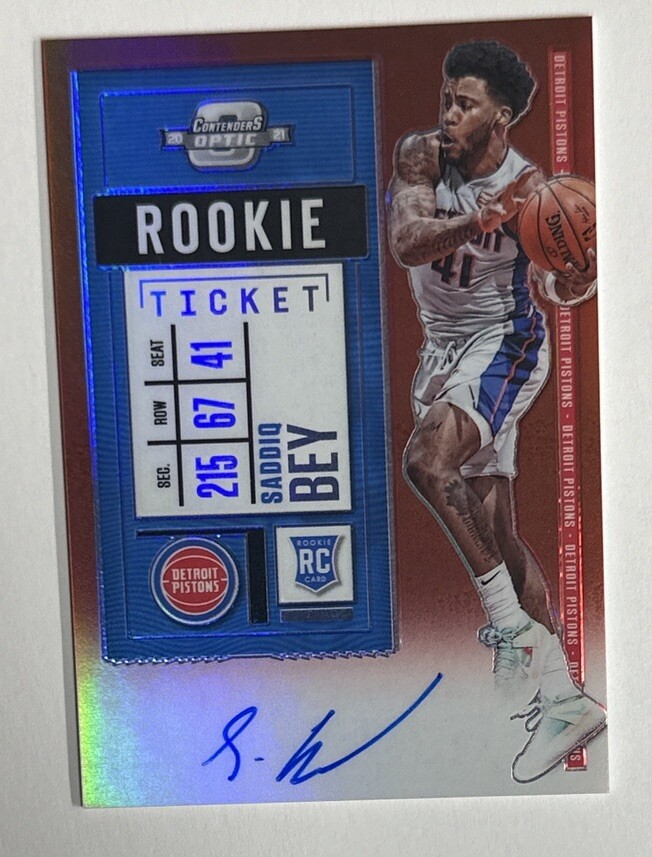 2020-21 Panini Contenders Optic Rookie Ticket Red Saddiq Bey RC Auto 018/149
