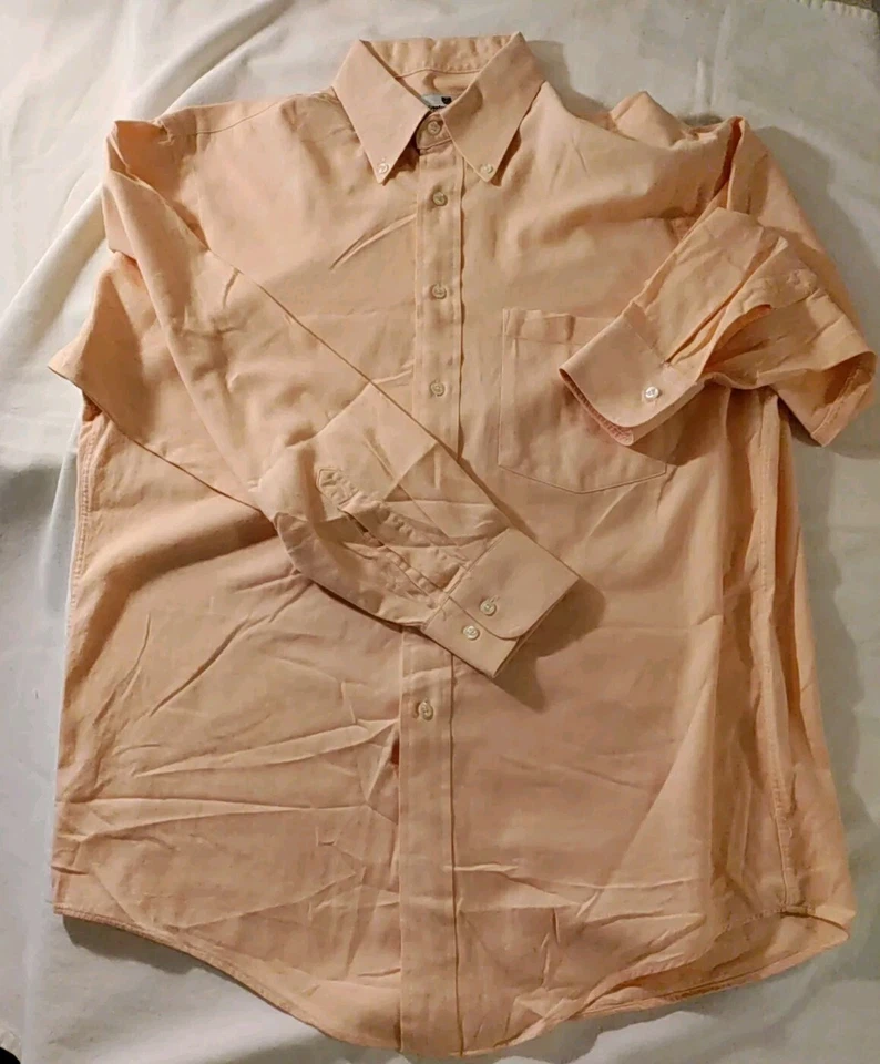 Camisa social masculina Wellington & Walker laranja algodão pêssego 15.5 32/33 nova sem etiquetas - Imagem 1 de 4