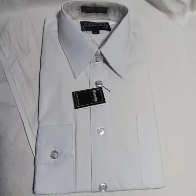 BOYS 12 Vintage 1970's Shirt WHITE Townsley Dress SHIRT USA Long Sleeve New - Image 1 of 4