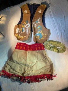 Vintage 1950's Child's Frontier Western Cowgirl Play Clothes/Costume Set - Small - Picture 1 of 11