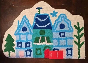 Neu Wondershop Badteppich ❄️ 17"x24" Weihnachten Winter Dorf Szene ❄️ - Bild 1 von 5