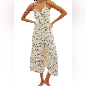 Free People Coming Home Romper Size Medium Ivory Combo/Floral NWOT - Picture 1 of 13