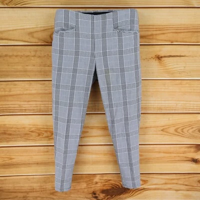 Van Heusen Pants Womens Size 4 Gray Plaid Stretch Pockets Mid Rise Skinny Leg - Image 1 of 4