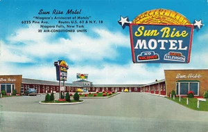 SUN RISE MOTEL NIAGARA FALLS NY NUEVA YORK POSTAL VINTAGE EN CARRETERA 091223 - Imagen 1 de 2