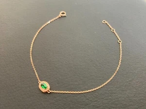 18K Rose Gold Tsavolite Diamond Bracelet 7 Inches - Picture 1 of 11