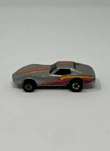 Hot Wheels 1975 Silver Corvette Stingray w/Black Walls - Pink Yellow Orange - Picture 1 of 10
