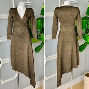 Vestido midi asimétrico A.L.C Morrow metálico para mujer mediano NUEVO $595 - Imagen 1 de 12