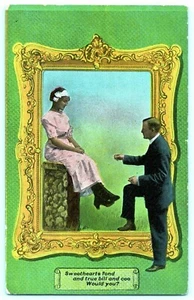 Postal antigua ~ romance ~ cariño y verdadero de los dulces - Imagen 1 de 2