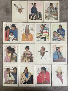 set of 15 winold reiss native americans, blackfeet indians 9” X 12”litho prints - Picture 1 of 12