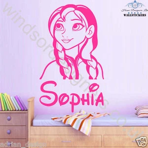 FROZEN Anna with Personalised Any Name Wall Sticker Decal Transfer vinyl - Picture 1 of 21