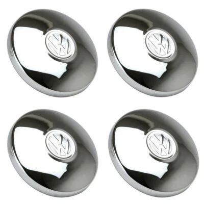 Tapacubos cromados VW Bug 4 orejetas 1968-77, VW Bus 1974-79. Juego de 4 Foto 1 de 2