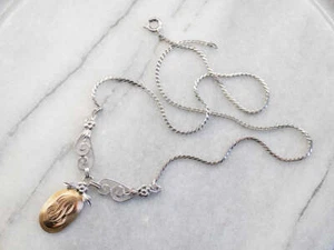 "JB" Collar de Sello Floral de Metal Mixto - Imagen 1 de 10