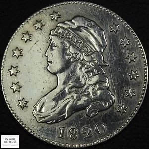 1820 Small 0 Capped Bust Silver Quarter 25C - Polished - Picture 1 of 7