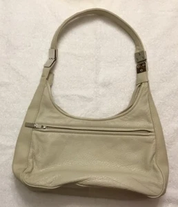 Liz Claiborne Leather Co Purse Shoulder Bag Cream Woman’s Handbag - Picture 1 of 6