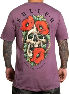 Camiseta alternativa Sullen para hombre pedales rojos tatuaje para hombre calavera flores SCM5283 - Imagen 1 de 4