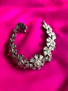 Antique Vintage Marcasite Star Detail Bracelet Push Release Clasp - Picture 1 of 8