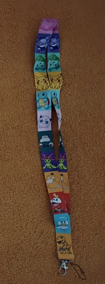 Nuevo POKEMON LANYARD IDENTIFICACIÓN Portatarjetas Correa para el Cuello PIKACHU BULBASUAR SQUIRTLE GENGAR! Foto 1 de 1