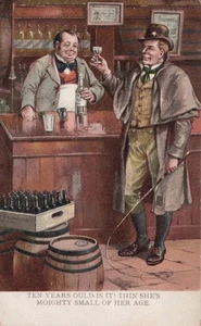 Comic Postcard - Irish Whiskey, Funny Man Drinking Comic Bar Scene RS40987 - Picture 1 of 6
