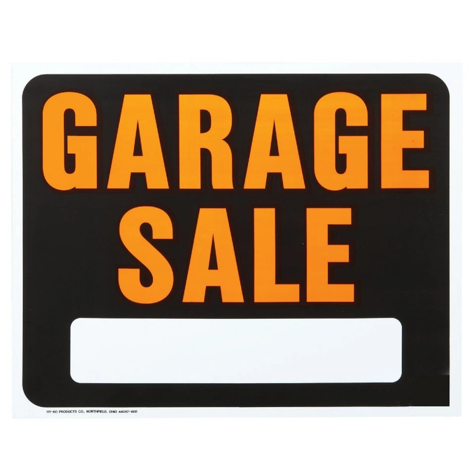 Hy-Ko 15x19 Heavy Gauge Plastic Sign, Garage Sale SP-110 Pack of 5 Hy-Ko SP-110 - Image 1 of 1